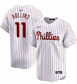 Men's Philadelphia Phillies #11 Jimmy Rollins White Home Limited Stitched Jersey Dzhi,baseball caps,new era cap wholesale,wholesale hats